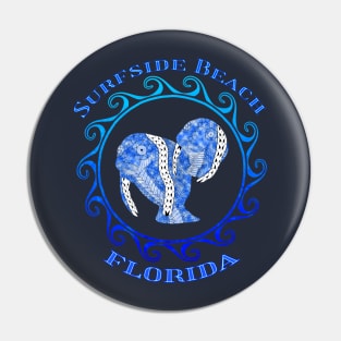 Surfside Beach Florida Vacation Tribal Manatees Pin