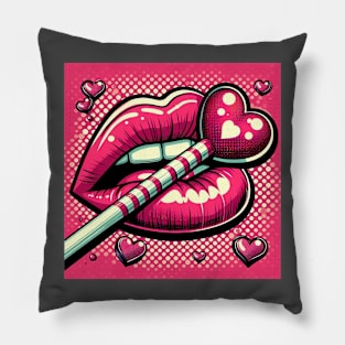 saint valentines day Pop Art style Pillow