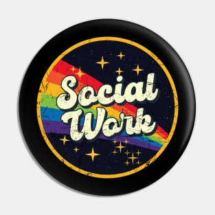 Social Work // Rainbow In Space Vintage Grunge-Style Pin