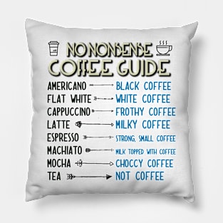 No Nonsense Coffee Guide Pillow