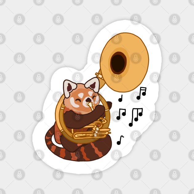 Sousaphone Red Panda Magnet by Artstuffs121