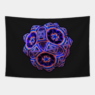 Vividly Colored Mandala with an Asymmetrical Center Tapestry
