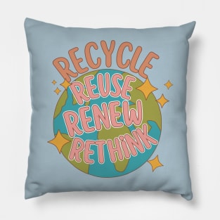 Recycle reuse Renew rethink Pillow