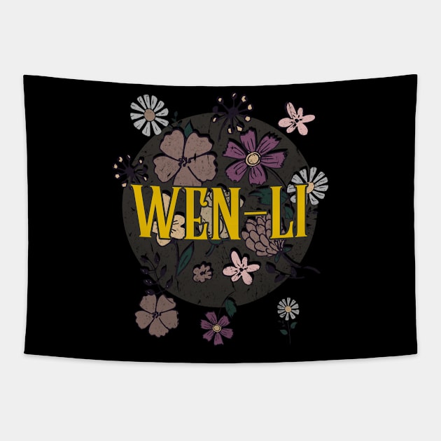 Aesthetic Proud Name Wen-li Flowers Anime Retro Styles Tapestry by Kisos Thass