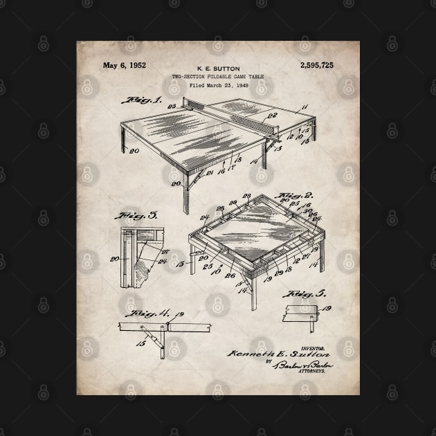 Table Tennis Patent - Tennis Art - Antique by patentpress