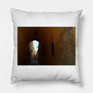 Santa Sophia Street, Citadel, Mdina, Malta Pillow