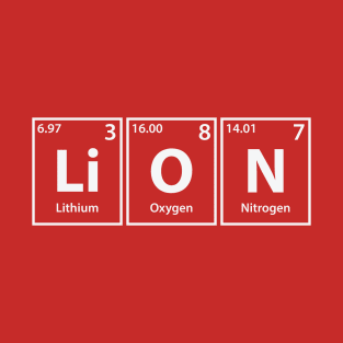 Lion (Li-O-N) Periodic Elements Spelling T-Shirt
