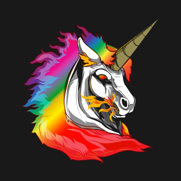 Cute Metal Rainbow Unicorn Metallic Mythical Horse by theperfectpresents