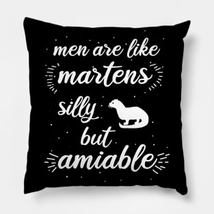 Men martens love motif wild animal ferret Pillow