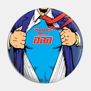 Super Dad Superhero Comic Father's Day Pin