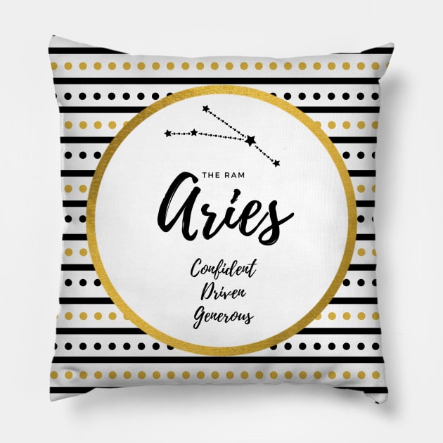 Zodiac Constellation | Aries Pillow by Unpossible Tees