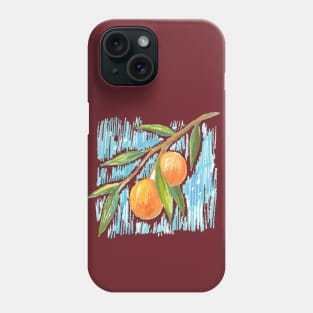 Orange Branch HAnd Drawn Phone Case