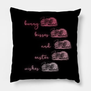 Bunny Kisses and Easter Wishes Pillow