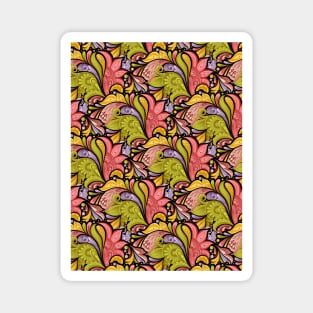 Floral Pattern in Paisley Garden Indian Style Magnet