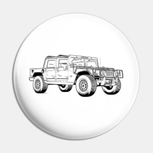 Hummer Wireframe Pin