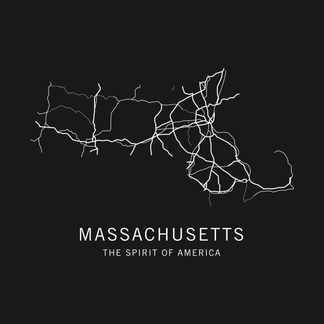 Massachusetts State Road Map by ClarkStreetPress