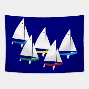 Interlake Sailboats Racing Tapestry