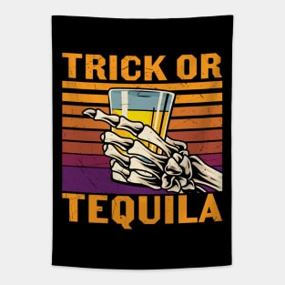 Trick or Tequila Funny Halloween Tapestry