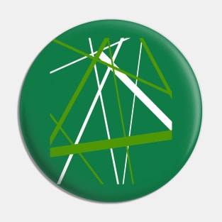 Criss Cross Grass Green and White Lines Pin