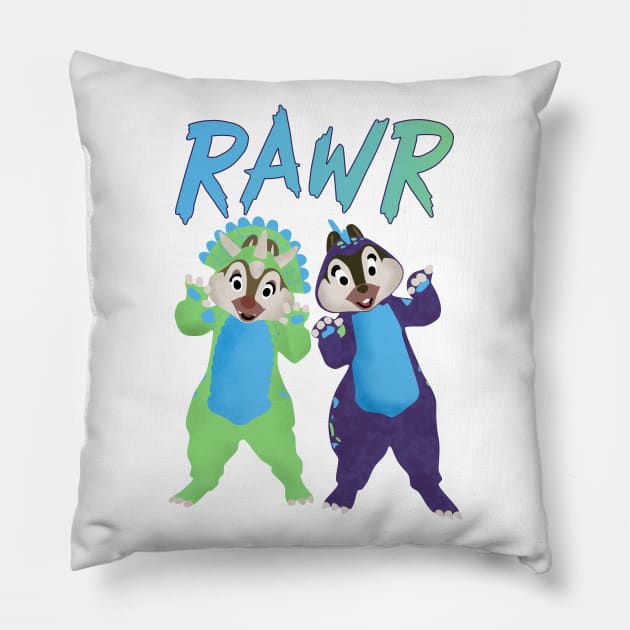 Rawr! Pillow by Yellow Hexagon Designs