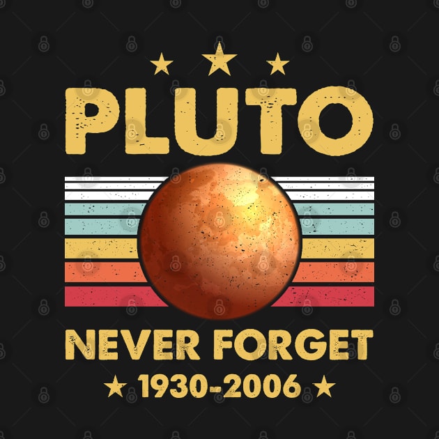 Never Forget Pluto Retro Style Funny Space, Science by lenaissac2