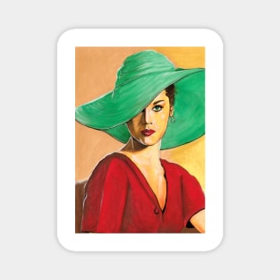 Lady with Hat Magnet