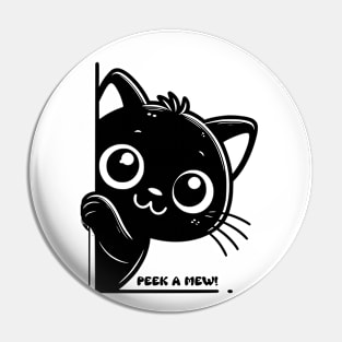 Black Cat Peek A Mew Pin