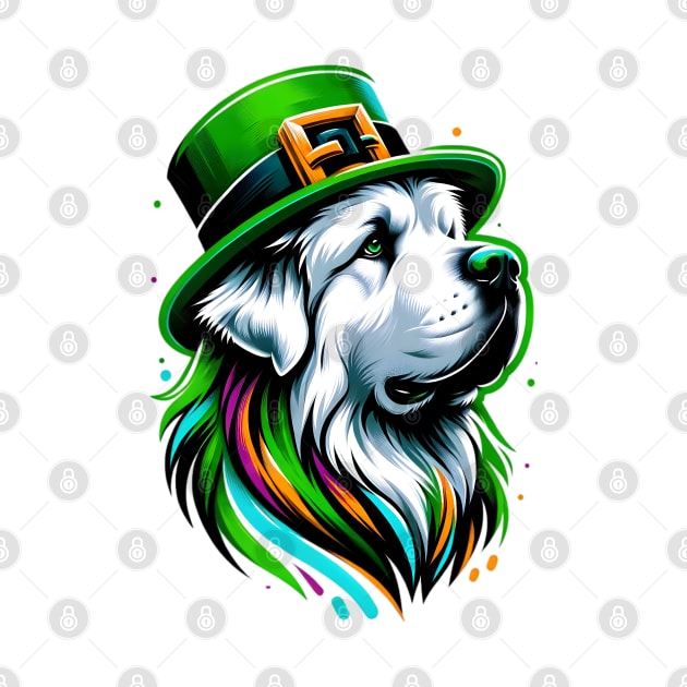 Pyrenean Mastiff Enjoys Saint Patrick's Day Festivities by ArtRUs