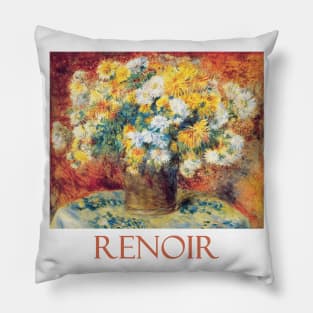 Chrysanthemums by Pierre Auguste Renoir Pillow