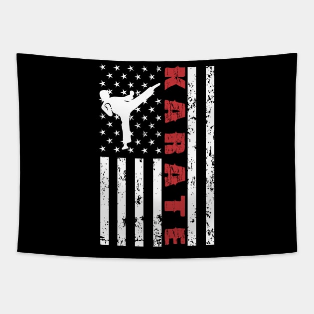 Karate Cobra American Flag Tapestry by Pannolinno