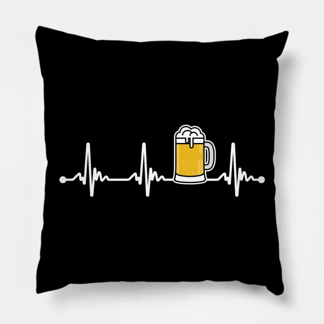 Beer Love Heartbeat Pillow by KawaiiAttack