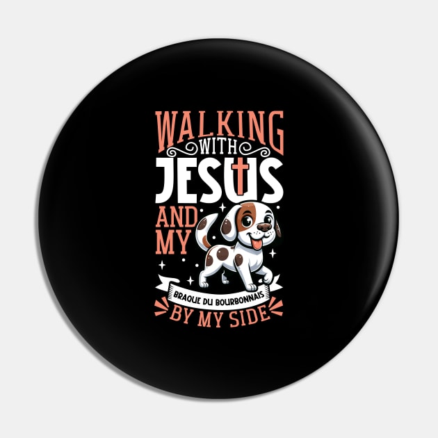 Jesus and dog - Bourbonnais Pointer Pin by Modern Medieval Design