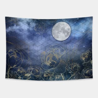 Moonlight Flowers Tapestry