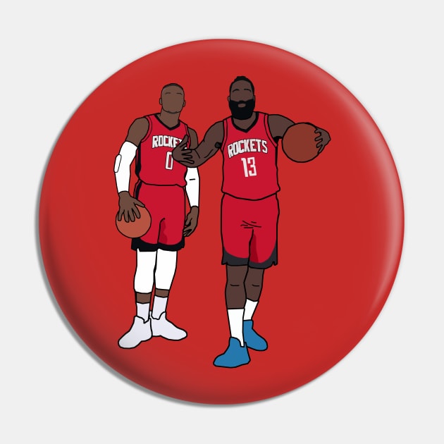 Russell Westbrook x James Harden Houston Rockets Tshirt Pin by xavierjfong