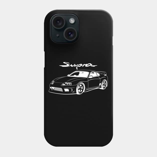 Supra 4th Generation JZA80 white Phone Case by creative.z