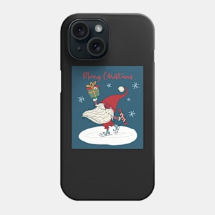 Happy santa skating greeting card Phone Case