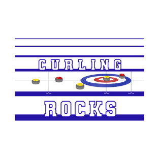 [Except Apparel] Curling Rocks - IceBlue BackGround T-Shirt