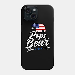 Pops Bear Patriotic Flag Matching 4th Of July Phone Case