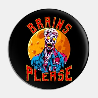 Zombie Halloween Funny Pin