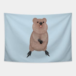 Happy smiling cute quokka cartoon design Tapestry