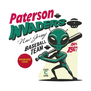 Defunct Paterson Invaders Minor League Baseball Team T-Shirt