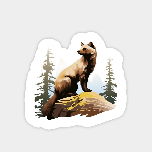 Pine Marten Magnet by zooleisurelife