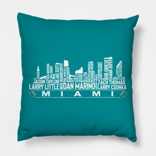 Miami Football Team All Time Legends, Miami City Skyline Pillow