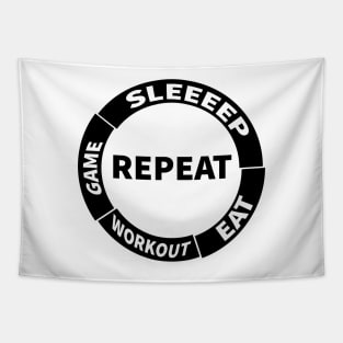 Sleep Eat Workout Game Repeat Tapestry