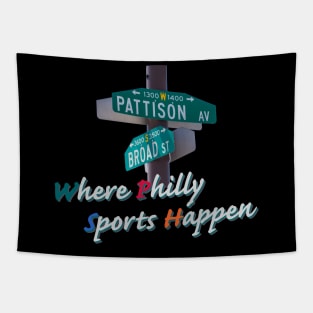 Broad and Pattison where Philly Sports Happen Tapestry