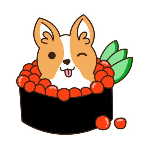 Sushi Corgi by mintcorner