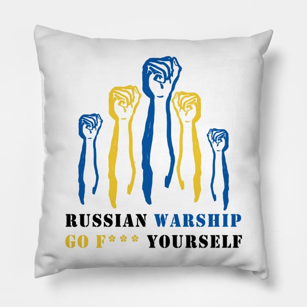 Russian Warship Go F Yourself Pillow by Youth Power