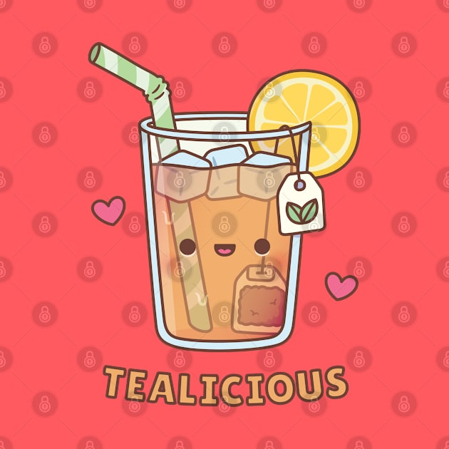 Cute Iced Lemon Tea Tealicious Pun by rustydoodle