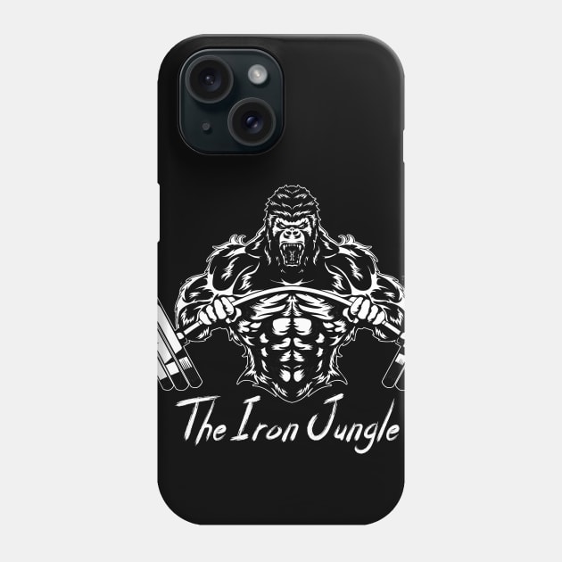 The Iron Jungle Gorilla Gym (White) Phone Case by Cooldaddyfrench