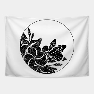 Monogram with butterfly and plumeria Tapestry